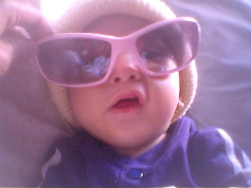 Ysabelle's sunglasses - Aha where's my mama, Ysabelle says. I took this picture when I was playing with my baby.