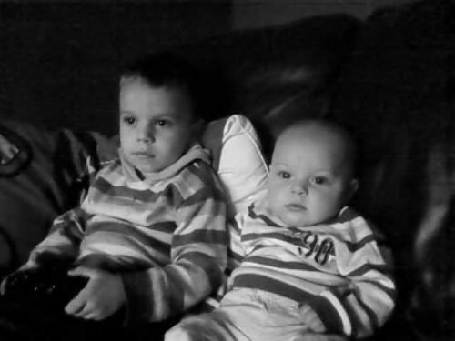 brothers - 2 brothers sitting happily together