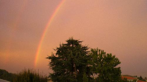 2 rainbows when the sun goes down - 2 rainbows when the sun goes down,a beautiful pic i take from my bedroom.