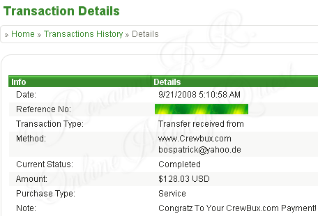 Crewbux Payment - This is my second payment from Crewbux.