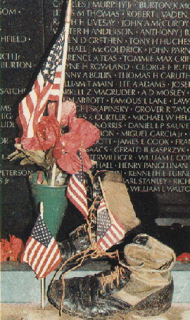 Items left at the Vietnam Veterans War Memorial - People leave many different things at the Vietnam Memorial. Uniforms, medals, wreaths, poems and letters, candles, flags, even cans of beer. My husband left a flak jacket that had been signed by General Westmoreland and had a pack of Ruby Red cigarettes in the pocket. He left it for his brother, who died in Vietnam. Over the years since the dedication of The Wall in 1982, thousand of things have been left--so many that they are talking about a museum just for that. That would be a great tribute.