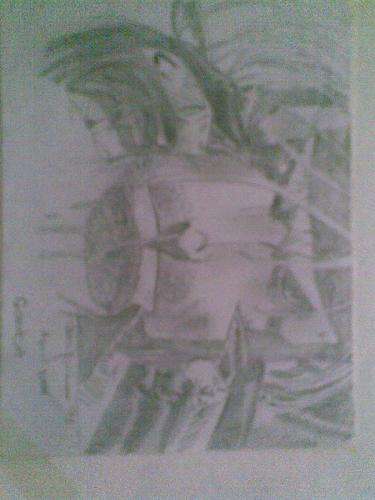 Gambit black and white - A pencil sketch of Gambit