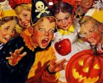 Vintage Halloween - Vintage halloween children scene