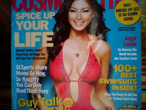 magazines - This is Cosmopolitan Magazine, Philippine Issue. The cover shows Ms. Angel Locsin, a local artist.