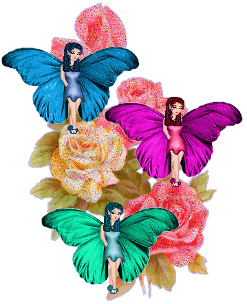 Fairies - Fairies and flowers, clipart