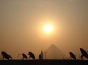 pyramids view - a view for the pyramids from my room window at the sunrise:)