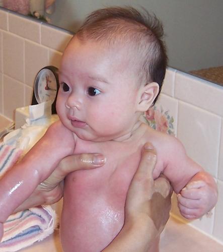 josh - ba bath time..