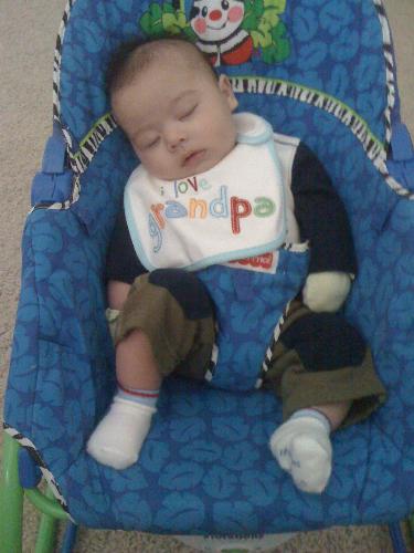 josh - look the way he sleep! hehehe