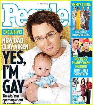 Clay Aiken People Cover - The cover of People Magazine featuring Clay Aiken coming out.