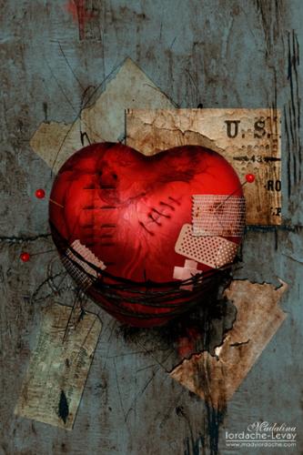 wounded heart - i guess the heart is most bruised part of the body... coz whenever we feel something, especially when we are hurt, it's the heart that catches everything... but it's also the one that feels true happiness...