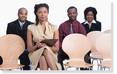 job interview - The applicants are waiting for a job interview.