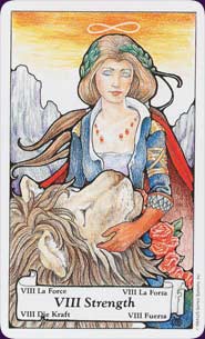 tarot cards - Strength card from the Hanson Roberts deck.