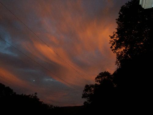 Sunset outside my home - This was taken from my front yard on September 5, 2008. We don't often have sunsets like this. More often I catch sunrise.
