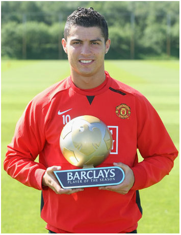 Ronaldo - wins the player of the season award for Barclays EPL.