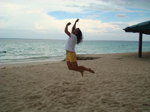 jump high - getting a picture perpect shot of me jumping at the beach