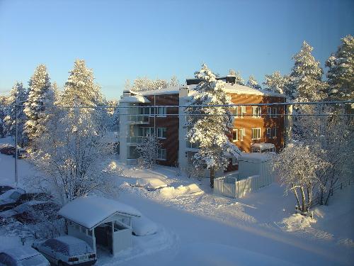 View from Kitchen Window - Sodankylä, Lapland, Finland covered in snow in January 2008