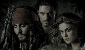 The orignal Pirates Trio! - Orlando Bloom, Johnny Depp, and Kiera Knightly in a promo shot for the second Pirates film.