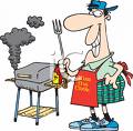 The Grillmaster - Little cartoon guy grilling up a storm on his barbecue.