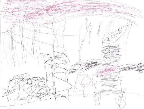 My son's drawing - my son drew a picture for me. He was just 4 then.