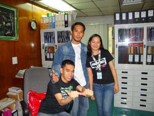 at the office - me, rael and harim looking like a retard LOL