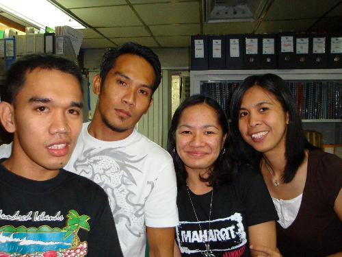 at the office - harim, rael, me and melai on a close up shot