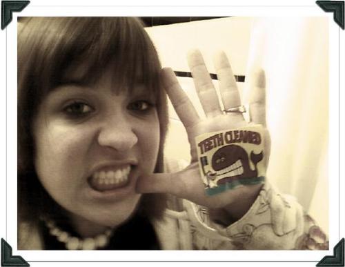 short hair and bangs! - I went to the dentist and got a sticker :D