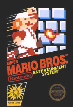 Super Mario Bros. Box Art - The box art for the NES title Super Mario Bros.
