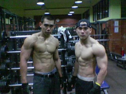 me and me kid brother.... - chicken and sweet potato does the body good!!!