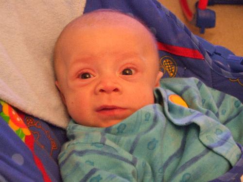 Baby - a baby boy making a funny face