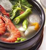 Sinigang (a dish in tamarind soup) - A bowl of shrimp sinigang..