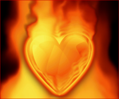 Heart  - its burnnig out..the soul crying out for help.. not knowing what to do.. men and women perceive life so differently...