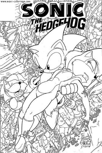 coloriage  - coloriage Sonic