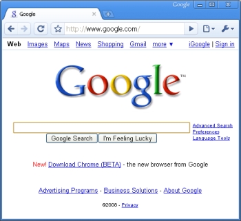 google chrome - this is the google chrome browser. the browser made by google. if you wanna try just try so. it's a good browser. but currently in beta only. good day