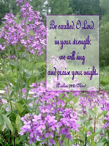 Be exalted Oh Lord - Be exalted Oh Lord, in your strenght, we will sing and praise your might. Psalm 21:13 (NIV)