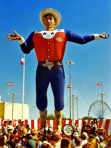 Big Tex - Big Tex is a huge talking statue who presides over the State Fair of Texas in Dallas