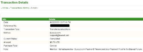 Proof of Payment - This is a screen shot of my 1st instant payout from Buxout.com