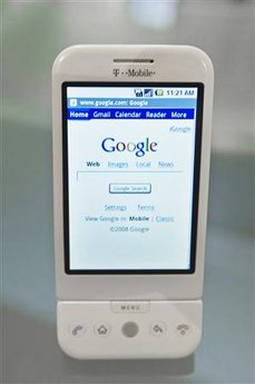 google, phone - Goolge comes up with the new T-mobile G1 phone.