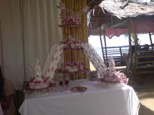 cake - our cake in our wedding day at the beach