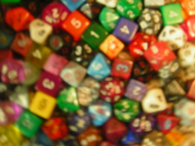 Dice - big pile of dice on my floor, appropriate for RPG related interests