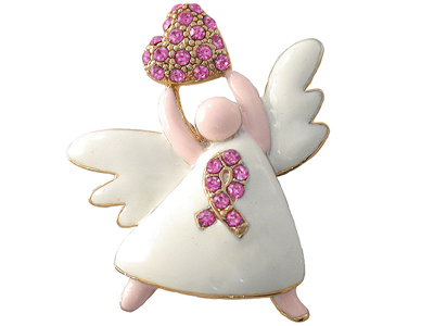 Pink ribbon angel - breast cancer awareness month pink ribbon.