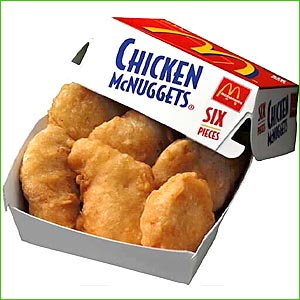Chicken McNuggets - Photo of a six piece Chicken McNuggets.