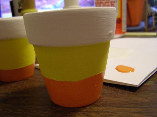 candy corn pots halloween - candy corn pots these I made for the house