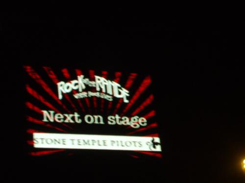 Stone Temple Pilots/Rock on the Range Concert - A photo showing that STP is next on stage!