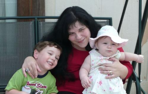 My babies and me - My two children and me in our backyard My babies and me - My two children and me in our backyard
