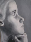 A person who is thinking. -  A picture of one thinking.
