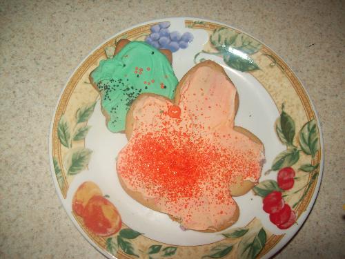 Ail's cut out cookies - Autumn leaves baked and decorated with my granddaughter