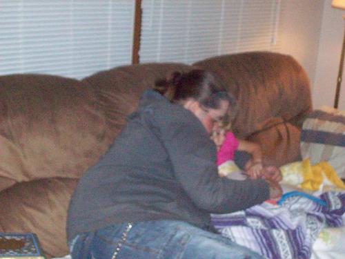 My bro and niece - This is a pic of my bro and niece, with an orb on the spot where my bro had a tumor.