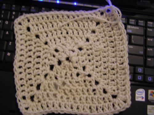 granny square crochet - my first square that didn't turn into a circle.