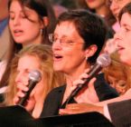 Church singers -  Person singing in a church.