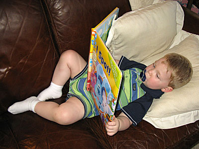 Reading  - A young guy reading....